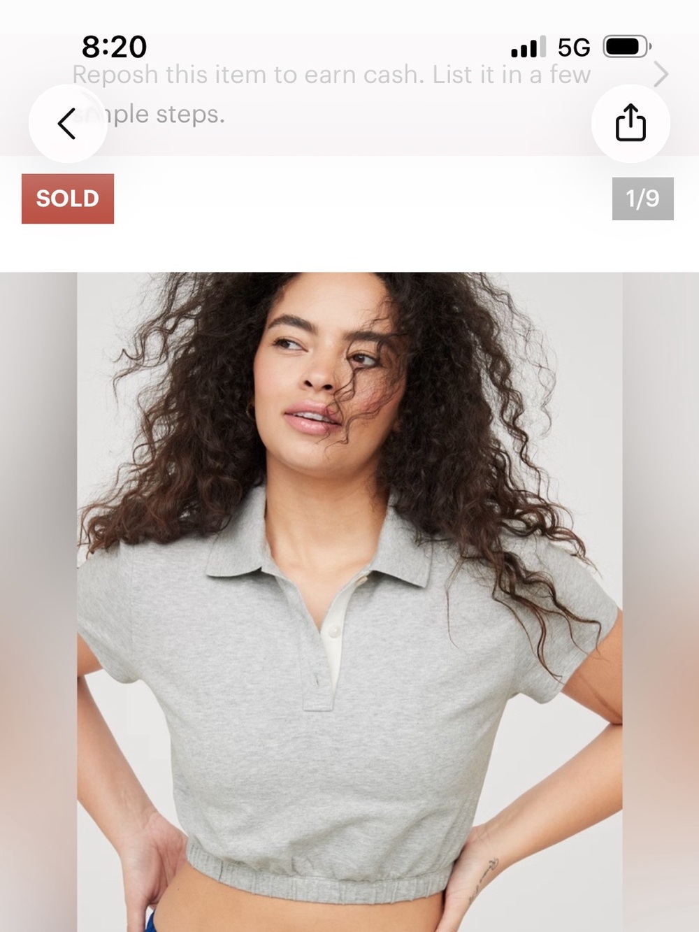 Aerie OFFLINE courtside bubble hem cropped polo